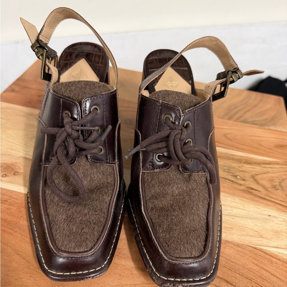 ANTONIO MELANI Chocolate Leather and Wool Loafers